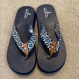 Blue and White Sandals